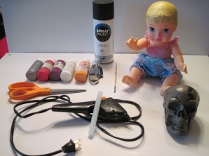 A few items used to make a Halloween Baby Doll, not all items pictured... so please see text!