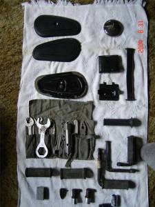 The extra parts that followed the bike from Duluth.