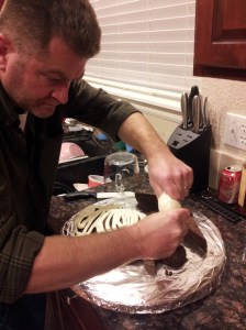 Cover with base coat of frosting.